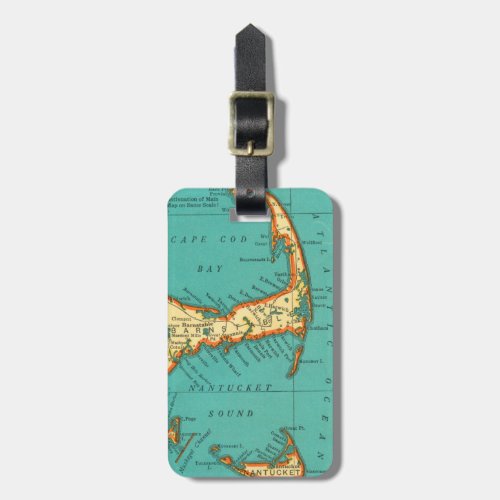 Vintage Map of NANTUCKET CAPE COD Luggage Tag