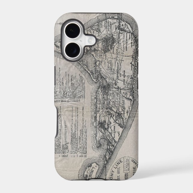 Vintage Map of Nantucket Iphone Case (Back)