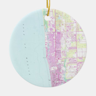 Vintage Map of Naples Florida (1958) Ceramic Ornament