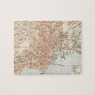 Vintage Map of Naples Italy (1897) Jigsaw Puzzle