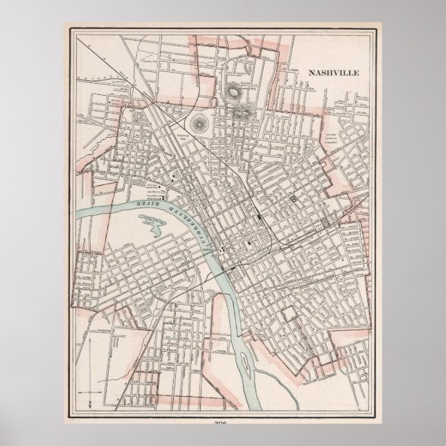 Vintage Map of Nashville Tennessee (1901) Poster (Front)