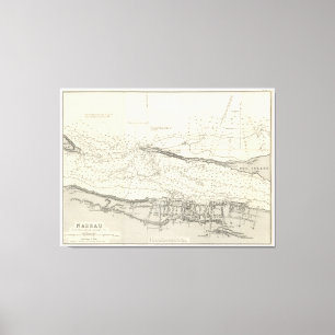 Vintage Map of Nassau Bahamas (1884) Canvas Print