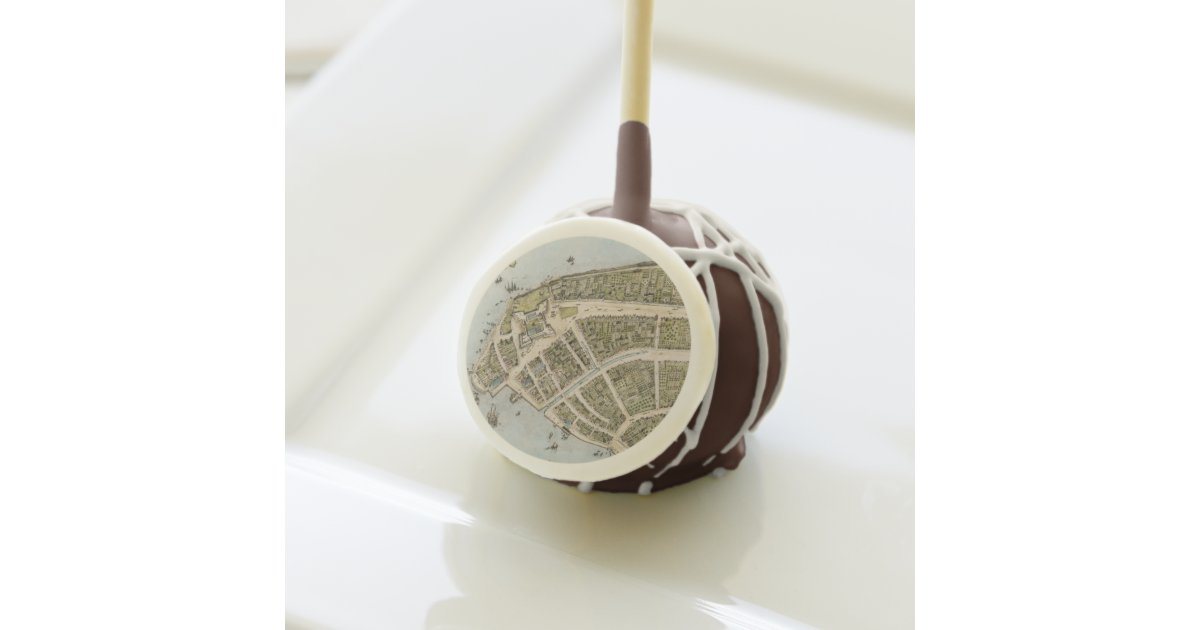 Vintage Map of New Amsterdam (1660) Cake Pops | Zazzle.com
