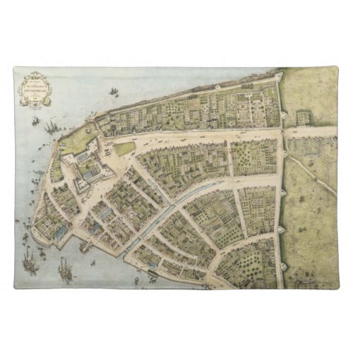 Vintage Map of New Amsterdam 1660 Cloth Placemat