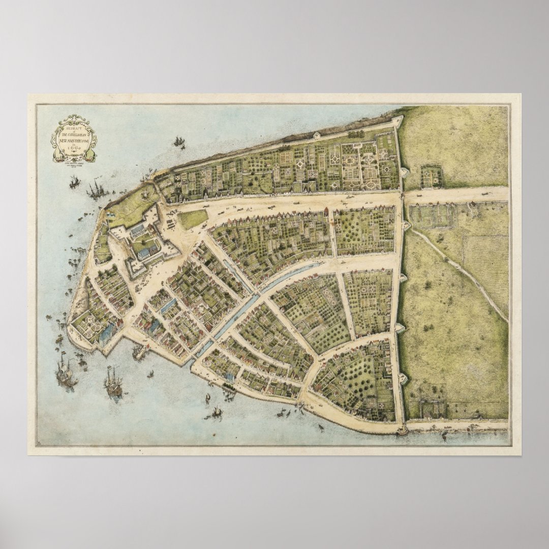 Vintage Map Of New Amsterdam 1660 Poster Zazzle Vintage Map Of New Amsterdam 1660 Poster R8039ad4213c14fc1b0609119ff5a555e Vsx00 8byvr 1080 