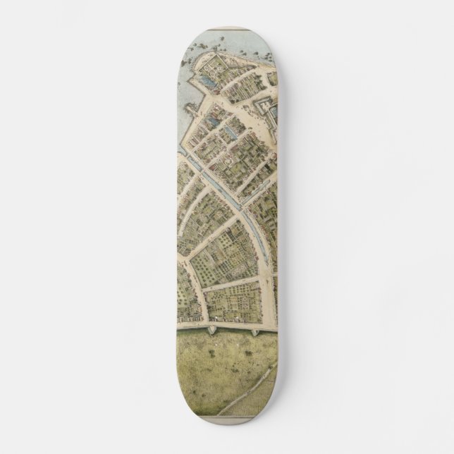 Vintage Map of New Amsterdam (1660) Skateboard Deck (Front)