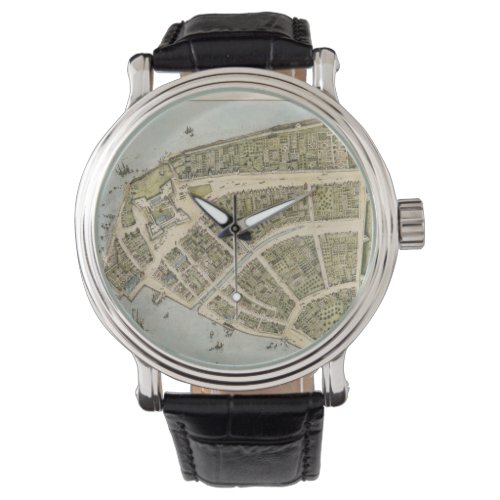Vintage Map of New Amsterdam 1660 Watch