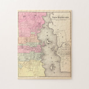 Vintage Map of New Bedford MA (1871) Jigsaw Puzzle