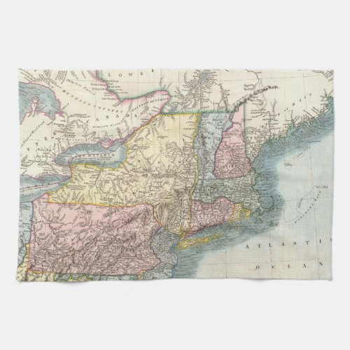 Vintage Map of New England 1821 Towel