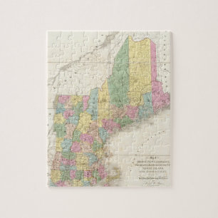 Vintage Map of New England (1839) Jigsaw Puzzle