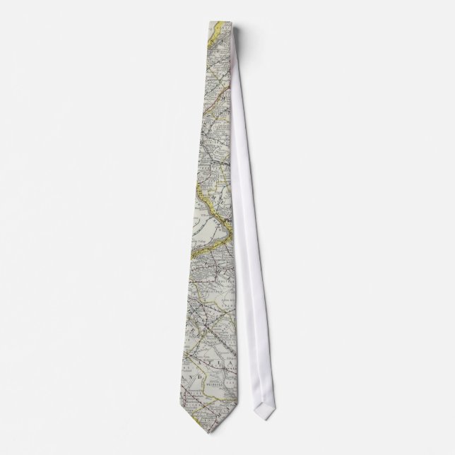 Vintage Map of New Jersey (1889) Neck Tie (Front)
