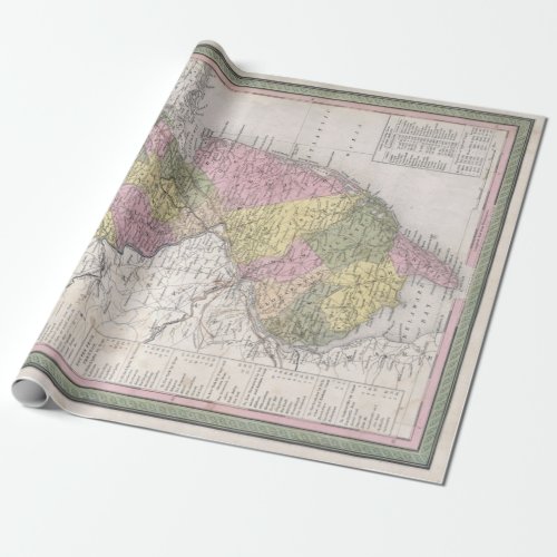 Vintage Map of New Jersey Wrapping Paper