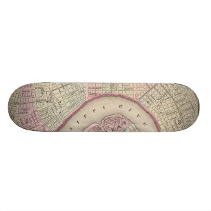 Vintage Map of New Orleans (1880) Skateboard Deck