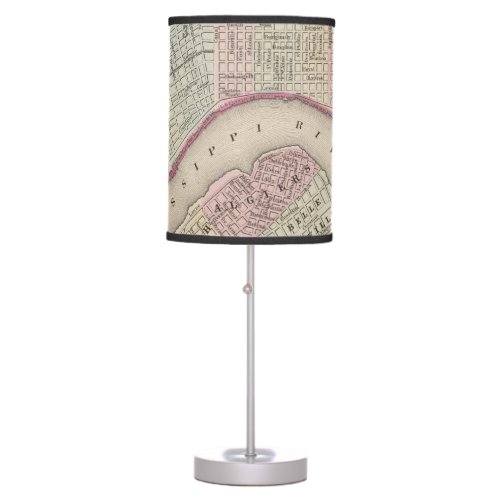 Vintage Map of New Orleans 1880 Table Lamp
