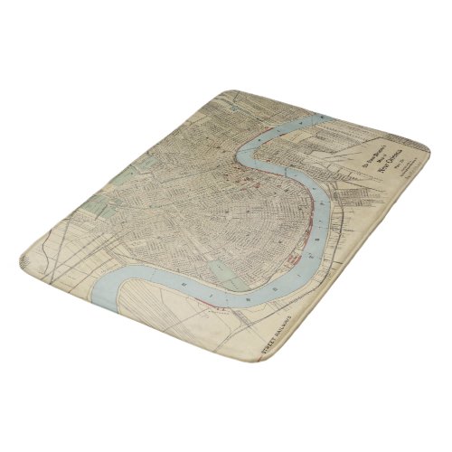 Vintage Map of New Orleans 1919 Bathroom Mat