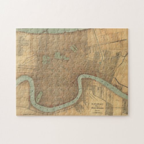Vintage Map of New Orleans 1919 Jigsaw Puzzle