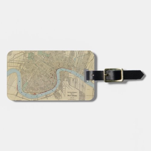 Vintage Map of New Orleans 1919 Luggage Tag