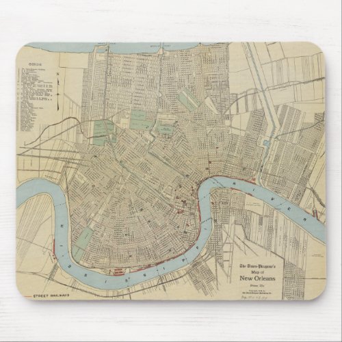 Vintage Map of New Orleans 1919 Mouse Pad