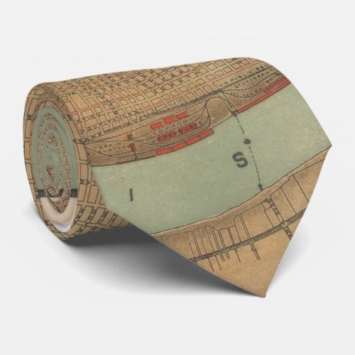 Vintage Map of New Orleans 1919 Neck Tie