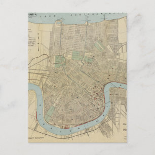 Vintage Map of New Orleans (1919) Postcard
