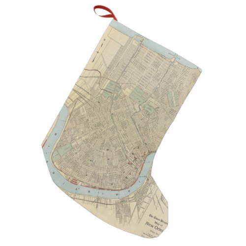 Vintage Map of New Orleans 1919 Small Christmas Stocking