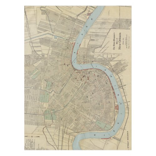 Vintage Map of New Orleans 1919 Tablecloth