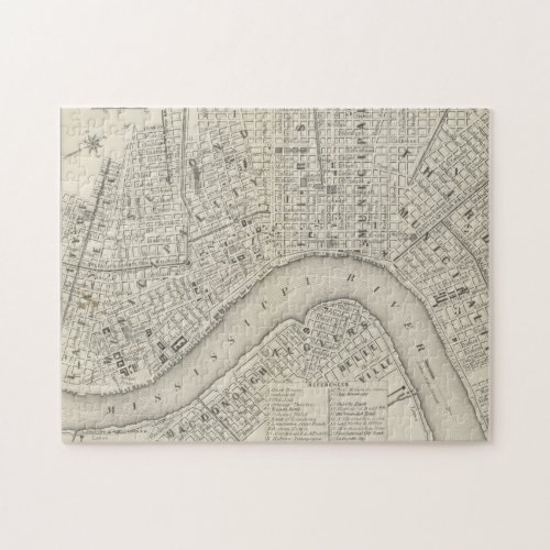 Vintage Map of New Orleans LA 1866 Jigsaw Puzzle