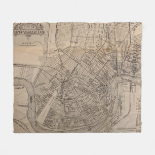 Vintage Map of New Orleans Louisiana (1902) Fleece Blanket