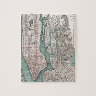 Vintage map of New York (1897) Jigsaw Puzzle