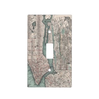 Vintage Map Of New York (1897) Light Switch Cover by ThinxShop at Zazzle