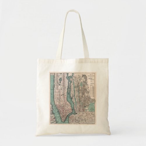 Vintage map of New York 1897 Tote Bag