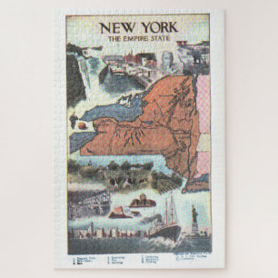 Vintage Map of New York (1921) Jigsaw Puzzle