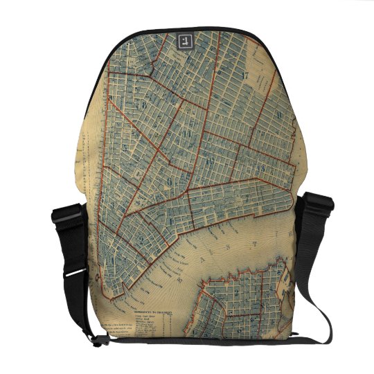 Vintage Map of New York City (1846) Messenger Bag