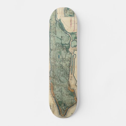 Vintage Map of New York City 1865 Skateboard