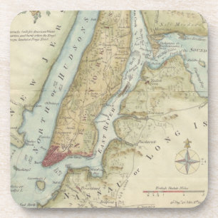 Vintage Map of New York City (1869) Beverage Coaster