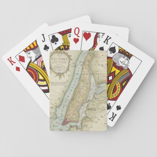Vintage Map of New York City 1869 Playing Cards
