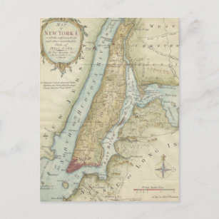 Vintage Map of New York City (1869) Postcard