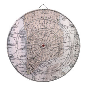 Vintage Map of New York City (1884) Dart Board