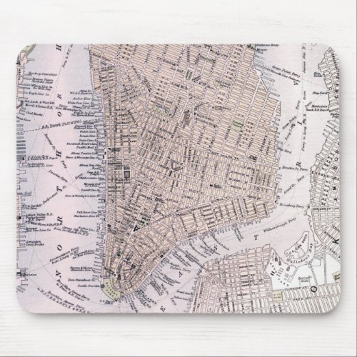 Vintage Map of New York City 1884 Mouse Pad