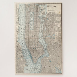 Vintage Map of New York City (1893) Jigsaw Puzzle