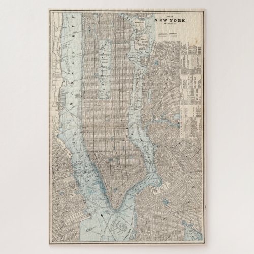 Vintage Map of New York City 1893 Jigsaw Puzzle