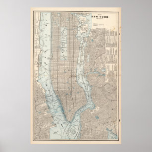 Vintage Map of New York City (1893) Poster
