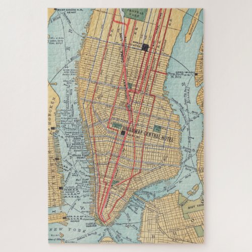 Vintage Map of New York City 1900 Jigsaw Puzzle