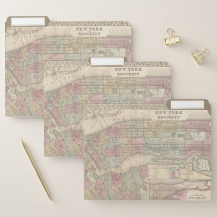 Vintage Map of New York City File Folder