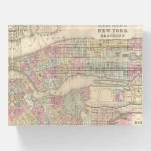 Vintage Map of New York City / Manhattan  Paperweight