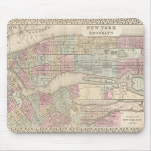 Vintage Map of New York City Mouse Pad