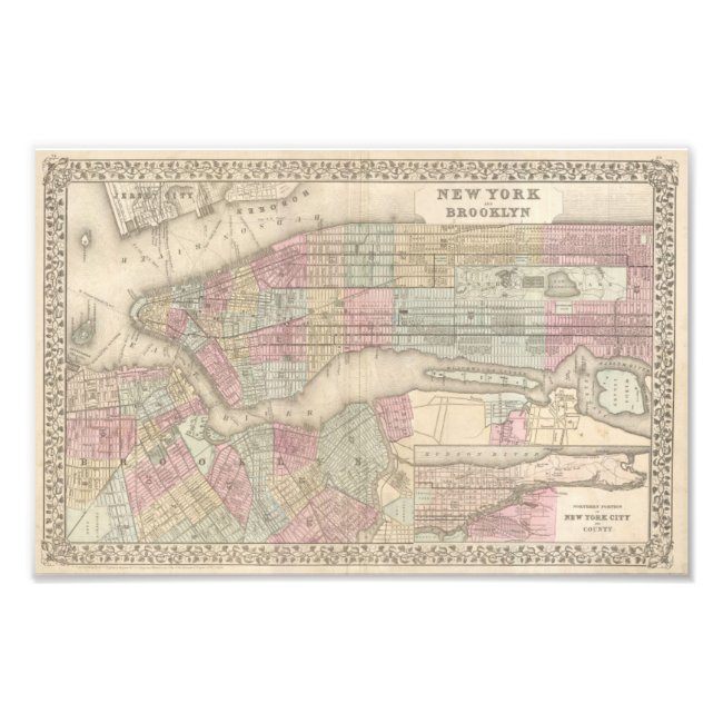Vintage Map of New York City