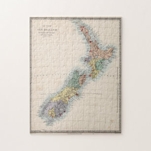Vintage Map of New Zealand (1865) Jigsaw Puzzle