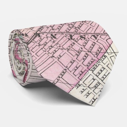 Vintage Map of Newark NJ 1872 Neck Tie