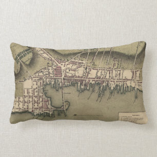 Vintage Map of Newport Rhode Island (1777) Lumbar Pillow